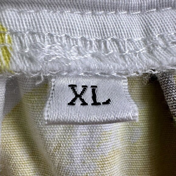 Taydey Womenβs Skirt XL White/Yellow Lemon  A-Line Pleated Vintage Cotton NWOT - Picture 8 of 16